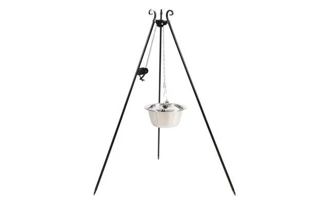Cook King 180 Cm 3-ben Til Bålsted Med 10 L Rustfristål Gryde Winch