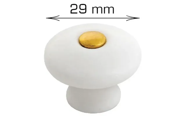 Home It Porcelænknop Ø29 X 25 Mm Hvid Guld 2 Stk.