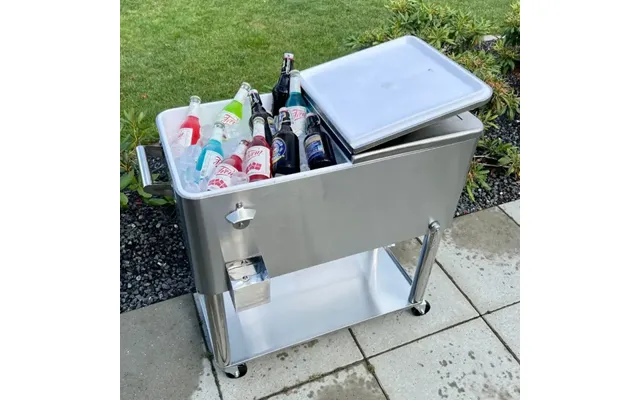 Homeshop Ice Trolley Cooler - Kølevogn Rustfri