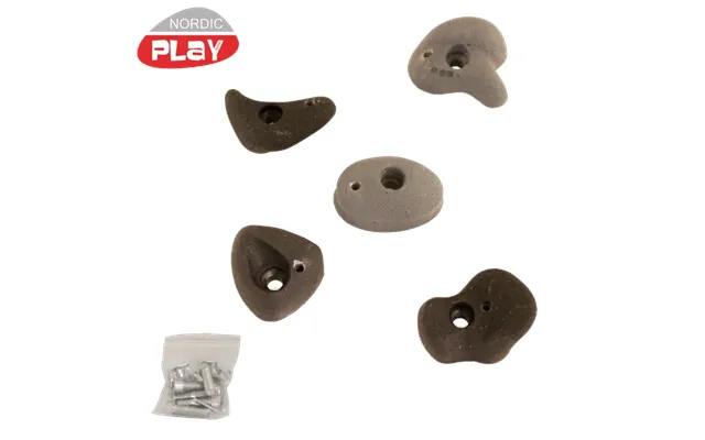 Nordic Play Klatresten 5 Stk. I Polyresin Sort Grå Inkl. Skruer - 805-464