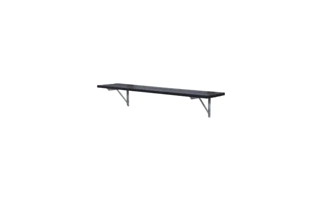 Plus Bænk Hylde Inkl. Beslag Og Planker 207x50cm Grundmalet Sort 185640-15
