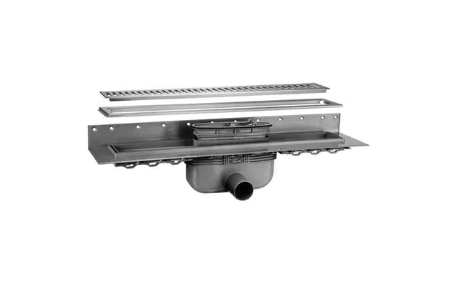 Purus Afløbsrendesæt 800mm Rib - 50mm Vandret M & Vandlås Rist