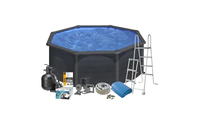 Swim & Fun Pool Basic 132 Ø350 Cm, Sort Grafit - 2733