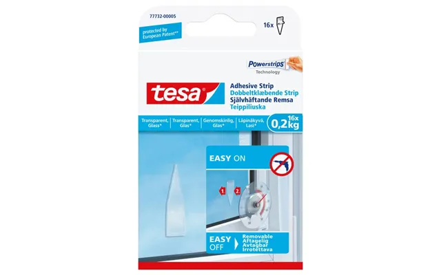 Tesa Dobbeltklæbende Strips Til Transparente Overflader Og Glas 1 Kg - 8 Stk