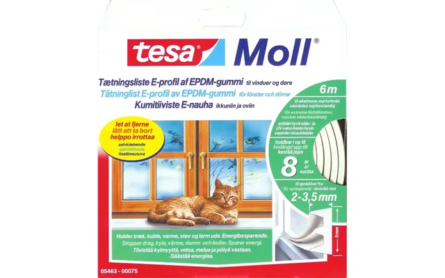 Tesa Tætningsliste E Profil - Brun 9x6mm