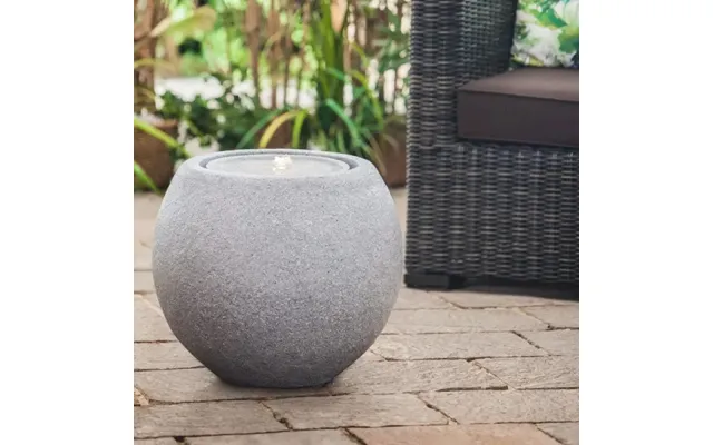 Vandsten Kugle Led 50x50x43cm - Granit