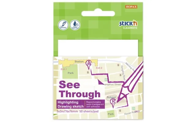 Stick'n Stick'n Clearnote Hvid 76x76mm 50 Ark 4712759217122 Modsvarer N A