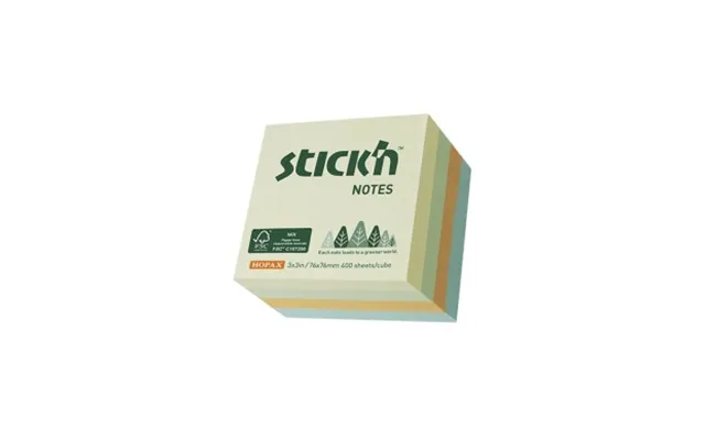 Stick'n Stick'n Miljø Notisblok Fsc 400 Ark 76x76mm Assort 4 Farver 4712759218907 Modsvarer N A