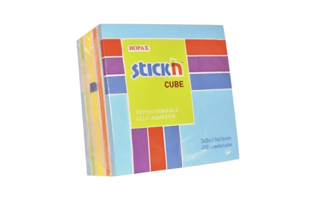 Stick'n Stick'n Neonkub 76x76 400 Blad Blå 4712759215388 Modsvarer N A
