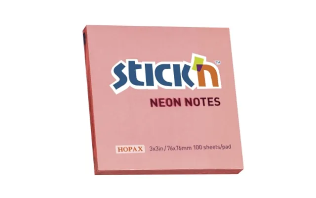 Stick'n Stick'n Notesblok 76x76 100 Blad Neon Lyserød 4712759211663 Modsvarer N A