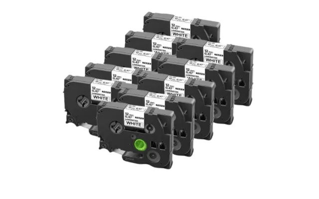 10 Stk. Brother Tze231 Tape Sort Tekst På Hvid 12mm X 8m Uoriginal