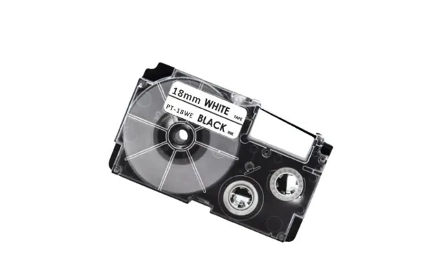 Casio Xr-18we Sort Tekst Hvid Tape 18 Mm X 8 M Tape - Kompatibel