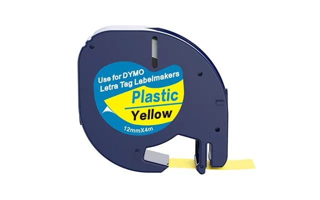 Dymo 91202 91222 Sort På Gul Plastiktape 12 Mm S0721620 - Kompatibel