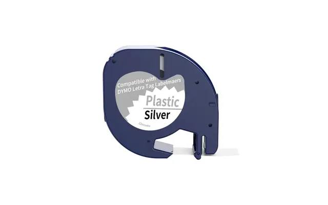 Dymo 91208 91228 Sort På Sølv Metallic 12 Mm Tape S0721730 - Kompatibel