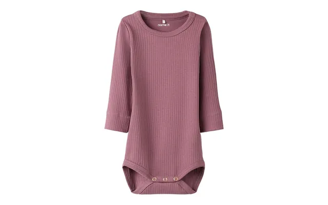 Name It Langærmet Rib Body. Str. 56-92 - Mørk Rosa