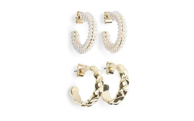 Pieces Dame Øreringe Pcpugi 2-pack - Gold Colour Mop