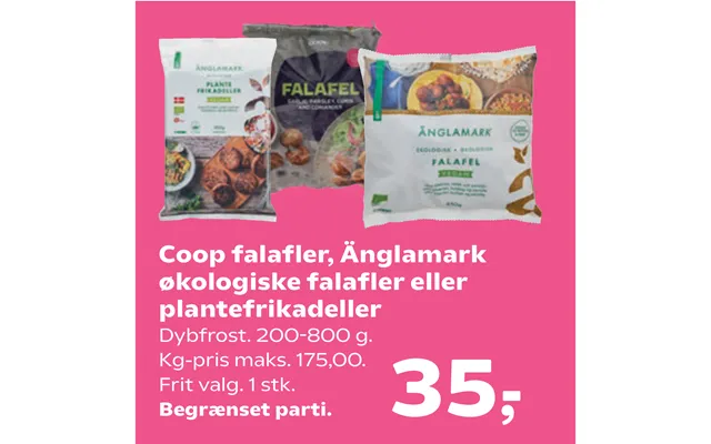 Coop falafels, änglamark organic falafels or plant meatballs product image
