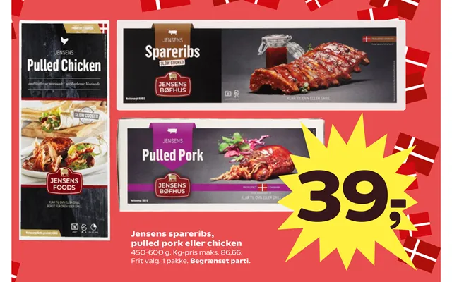 Jensens Spareribs, Pulled Pork Eller Chicken product image