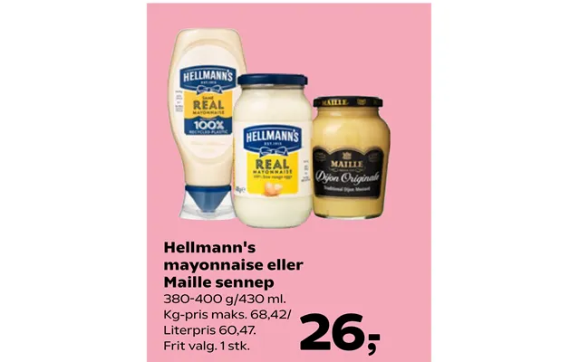 Hellmann's Mayonnaise Eller Maille Sennep product image