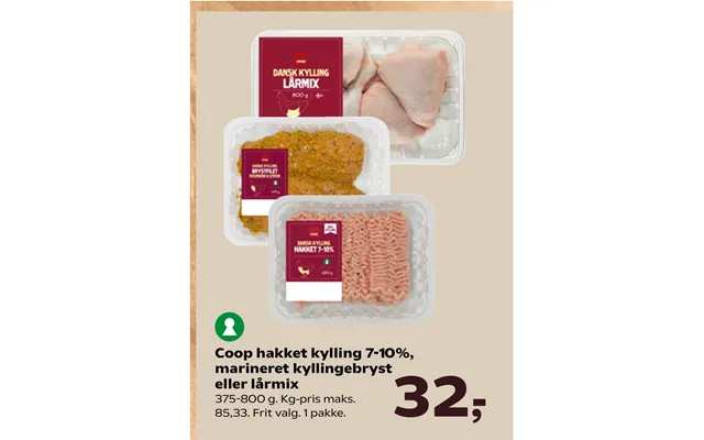 Coop Hakket Kylling 7-10%, Marineret Kyllingebryst Eller Lårmix product image