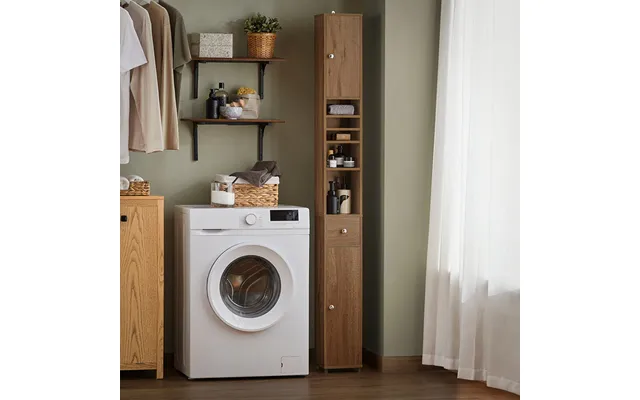 High - Narrow Bathroom Cabinet In Japandi Look product image