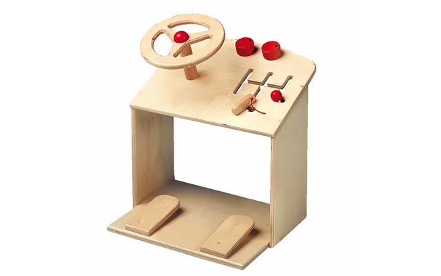 Kasse Med Bilrat Pedaler Og Gear I Træ Educo.