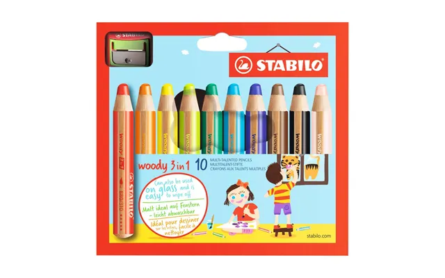 Stabilo Woody 10 Stk Inkl. Blyantspidser