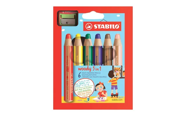 Stabilo Woody 6 Stk Inkl. Blyantspidser