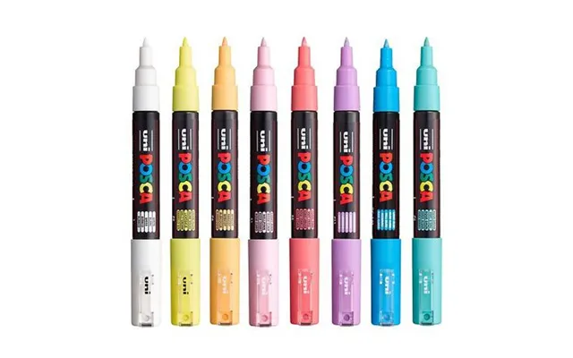 Uni Posca Tuscher Pc-1m - 8 Bløde Farver