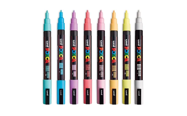 Uni Posca Tuscher Pc-3m - 8 Bløde Farver