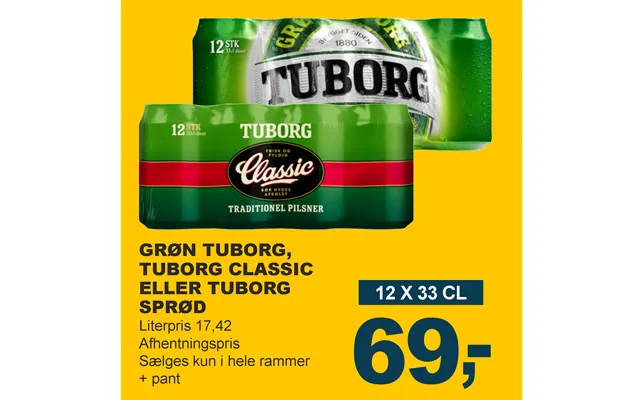 Green tuborg, tuborg classic or tuborg crisp product image