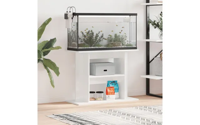 Akvariebord 80x35x60 Cm Konstrueret Træ Hvid Højglans