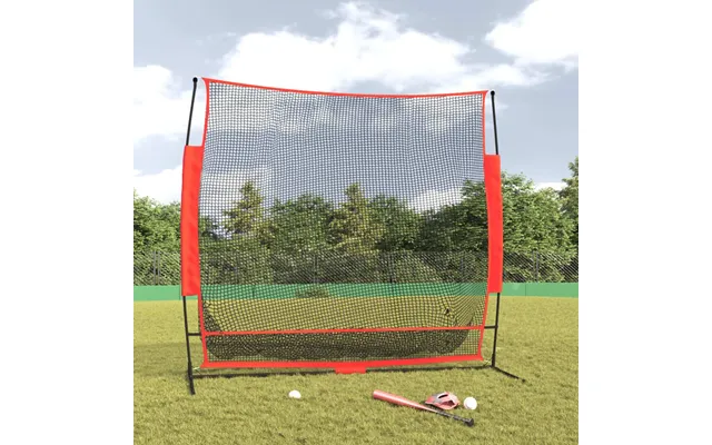 Bærbart Baseballnet 215x107x216 Cm Polyester Sort Og Rød