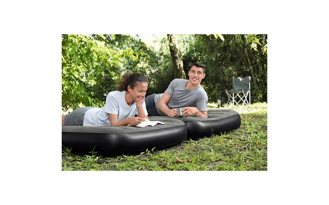 Bestway 3-i-1 Oppustelig Luftmadras 188x99x25 Cm Sort Og Grå