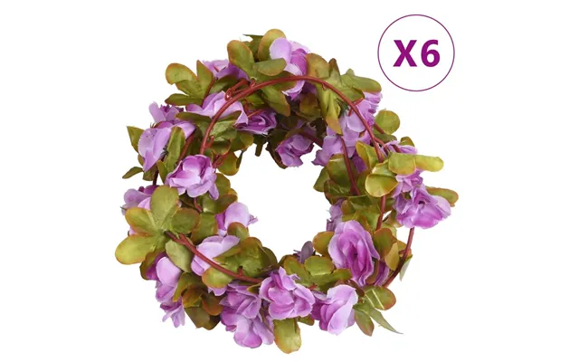 Blomsterguirlander Til Jul 6 Stk. 250 Cm Lyslilla