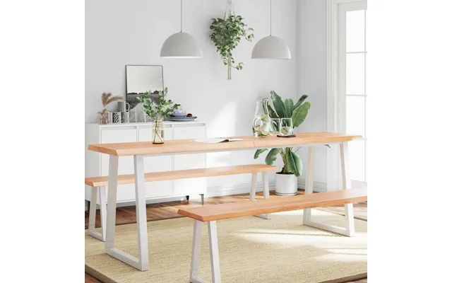 Bordplade 220x50x 2-6 Cm Naturlig Kant Behandlet Træ Lysebrun