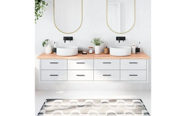 Bordplade Til Badeværelse 220x50x 2-4 Cm Massivt Træ Lysebrun