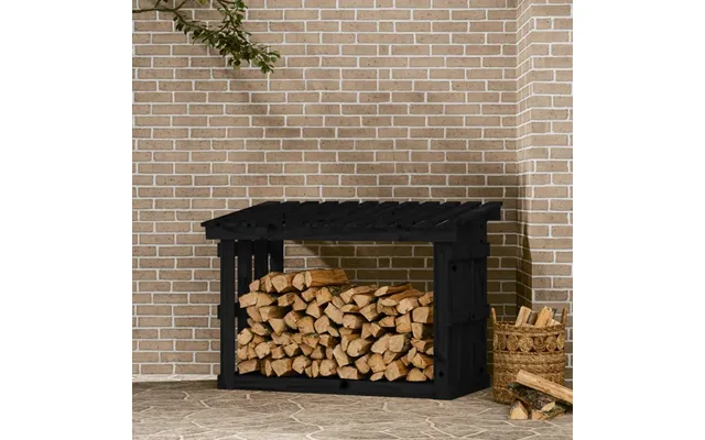 Brændestativ 108x64,5x77 Cm Massivt Fyrretræ Sort