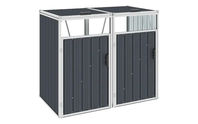 Dobbelt Skraldespandsskur 143x81x121 Cm Stål Antracitgrå