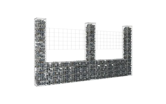Gabionkurv Med 3 Stolper 260x20x150 Cm U-facon Jern
