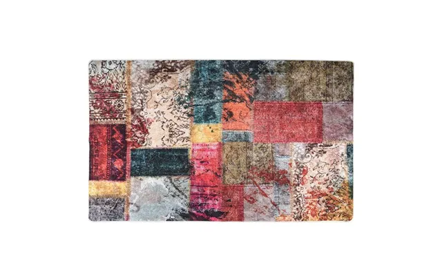 Gulvtæppe 120x170 Cm Vaskbart Skridsikkert Patchwork Flerfarvet