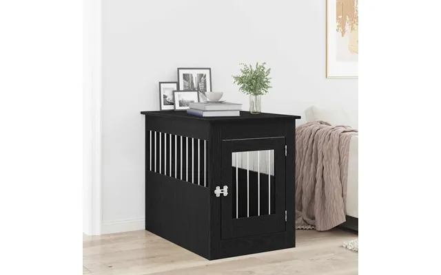 Hundeburmøbler Sort Egetræ 80x55x68 Cm Konstrueret Træ