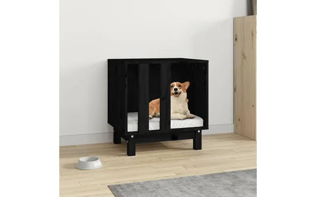 Hundehus 50x40x52 Cm Massivt Fyrretræ Sort