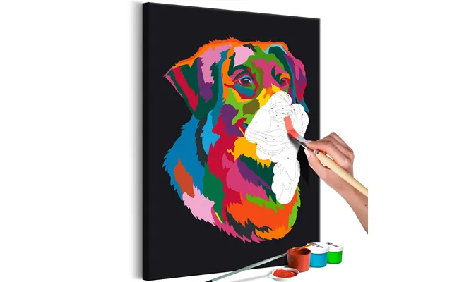 Mal Selv Billede - Colourful Dog 40 X 60 Cm