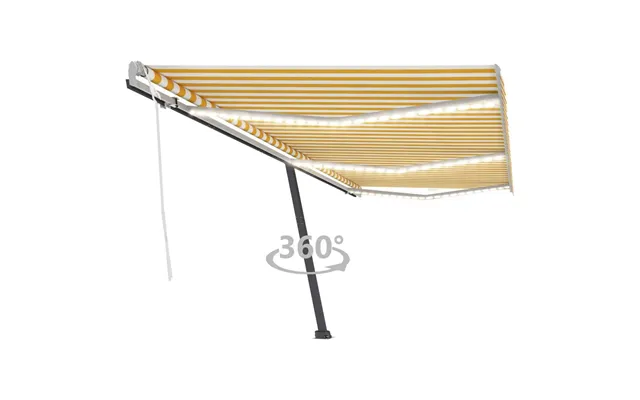 Markise M. Led-lys 600x300 Cm Manuel Betjening Gul Og Hvid