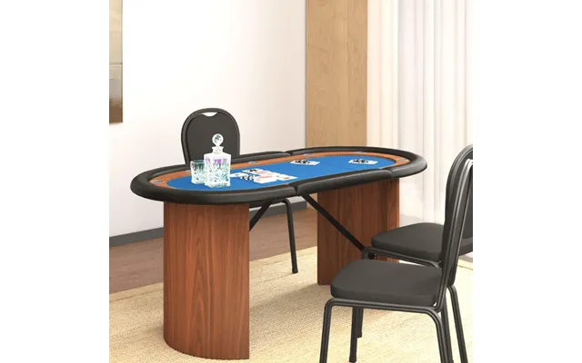 Pokerbord 10 Pers. 160x80x75 Cm Blå