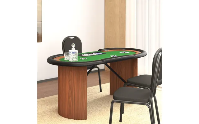 Pokerbord 10 Pers. 160x80x75 Cm Med Jetonbakke Grøn
