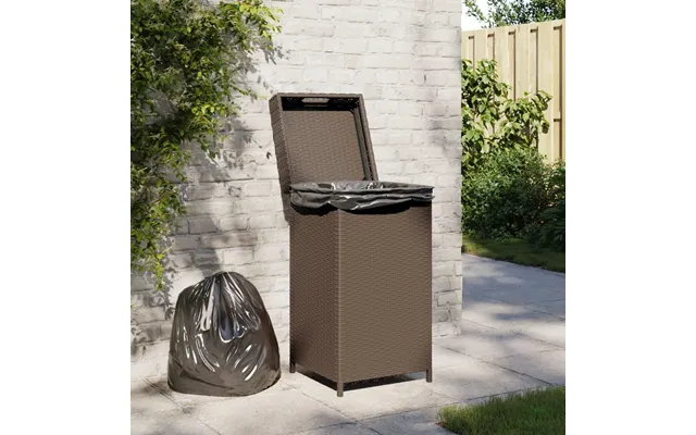 Skraldespand 40x40x80 Cm Polyrattan Brun
