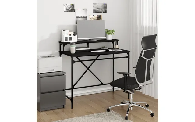 Skrivebord 100x50x90 Cm Konstrueret Træ Og Jern Sort