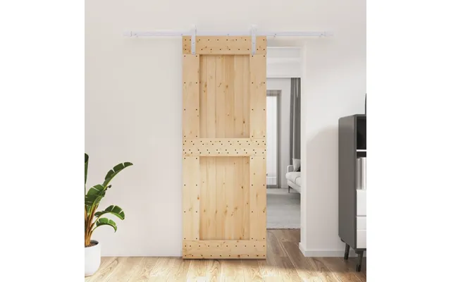 Skydedør Med Monteringssæt 80x210 Cm Massivt Fyrretræ